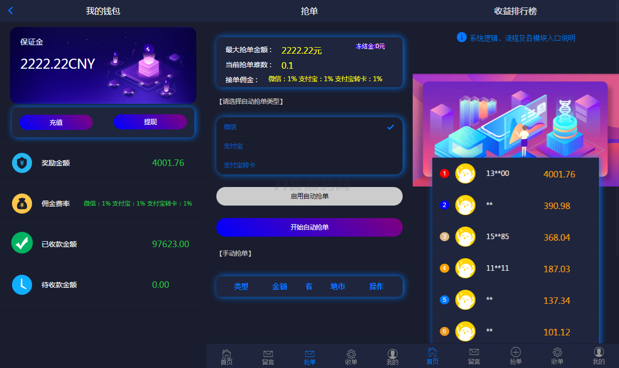 2024定制版抢单支付系统源码|开代理|自动抢单接单-知铺资源网