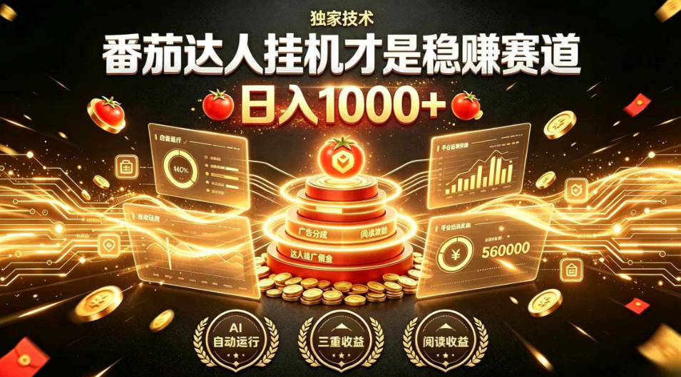 免费教程-别再瞎找副业!番茄达人挂G才是稳賺赛道,日入1000+,全程傻瓜式操作,可矩阵放大【揭秘】-知铺资源网