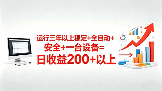 免费教程-三年以上稳定+全自动+安全+一台设备=日收益200+-知铺资源网