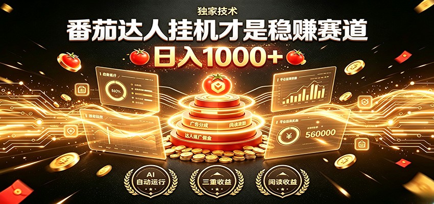 免费教程-别再瞎找副业!番茄达人挂机才是稳赚赛道 日入1000+-知铺资源网