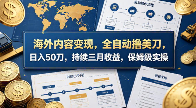 免费教程-海外内容变现,全自动撸美刀,日入50刀,持续三月收益,保姆级实操【揭秘】-知铺资源网