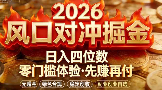 免费教程-2026美金对冲套利，无赠金对冲策略保驾护航，低门槛易上手实操。单人单日收益2000+-知铺资源网