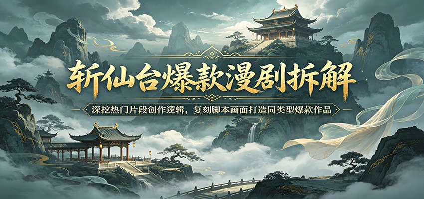 免费教程-斩仙台爆款漫剧拆解：深挖热门片段创作逻辑，复刻脚本画面打造同类型爆款作品-知铺资源网