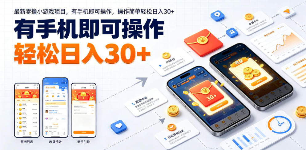 免费资源-最新零撸小游戏项目,有手机即可操作,操作简单轻松日入30+-知铺资源网