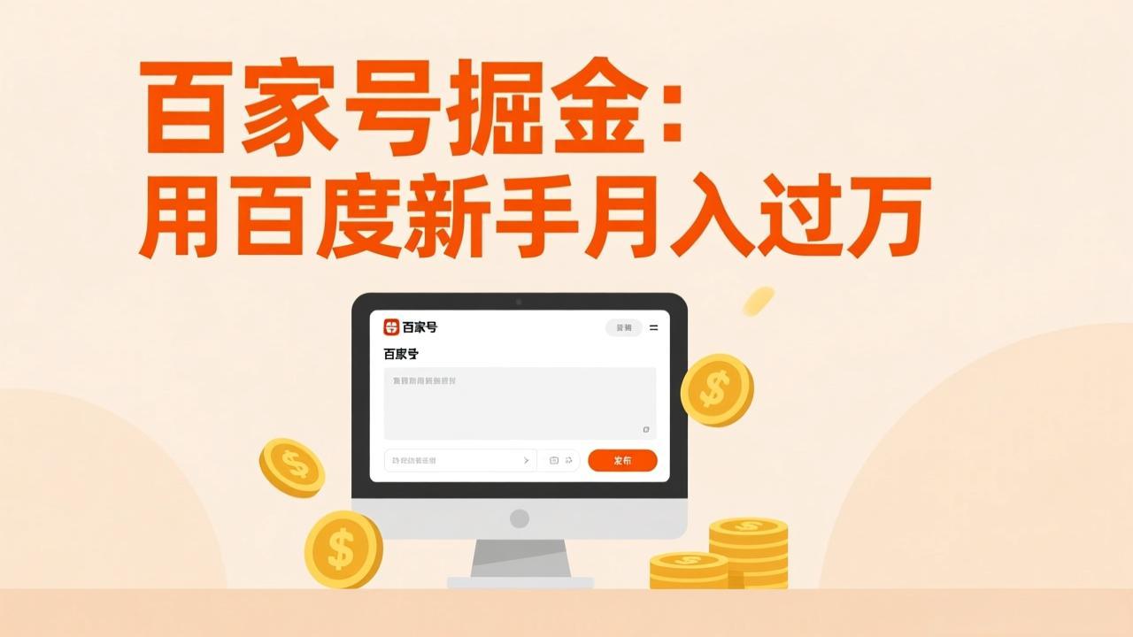 免费资源-百家号掘金:用百度新手月入过万,日入300,无需引流,全新手机搬砖项目-知铺资源网