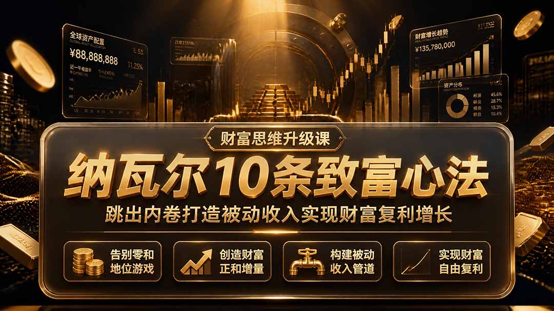 免费资源-付费文章:纳瓦尔10条致富心法,跳出内卷打造被动收入实现财富复利增长-知铺资源网