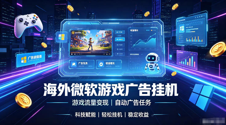 免费资源-海外游戏广告自动挂G,轻资产海外副业风口,单设备稳定产出500+【揭秘】-知铺资源网