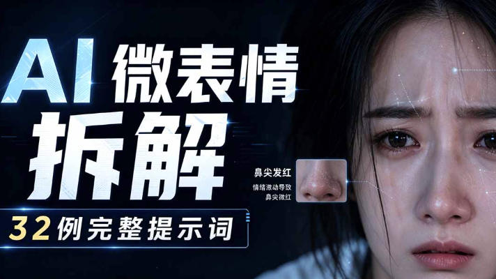 免费资源-AI微表情拆解提示词合集,精准调控AI角色表情,可直接复用,0基础也能调出影视级表情变化-知铺资源网