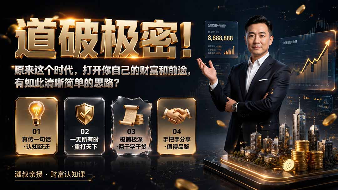 免费资源-付费文章:道破极密!原来这个时代,打开你自己的财富和前途,有如此清晰简单的思路?-知铺资源网