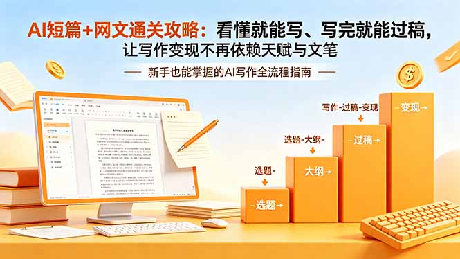 免费资源-AI短篇+网文通关攻略-更新：看懂就能写、写完就能过稿，让写作变现不再依赖天赋与文笔-知铺资源网