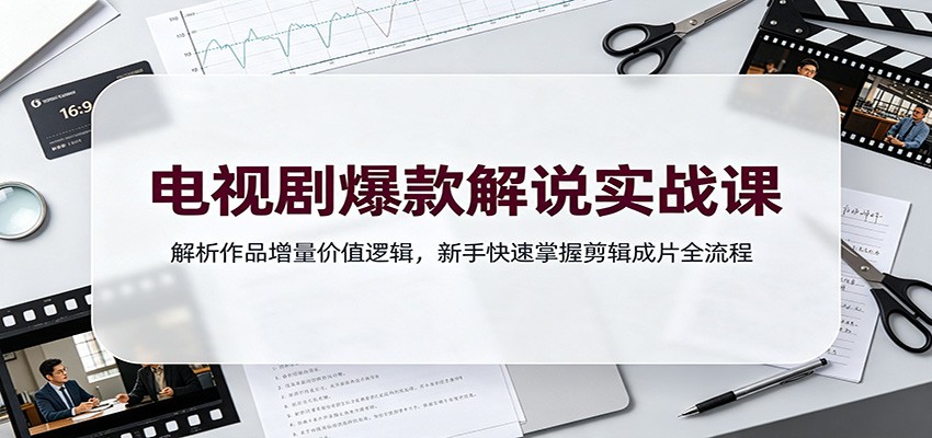 免费资源-电视剧爆款解说实战课:解析作品增量价值逻辑,新手快速掌握剪辑成片全流程-知铺资源网