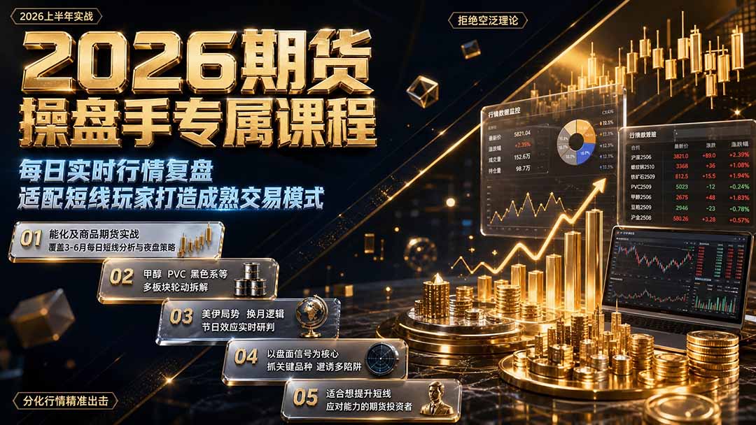 免费资源-2026期货操盘手专属课程-更新8月，每日实时行情复盘，适配短线玩家打造成熟交易模式-知铺资源网
