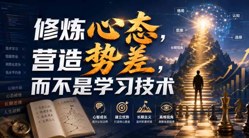 免费资源-付费文章：修炼心态，营造势差，而不是学习技术-知铺资源网