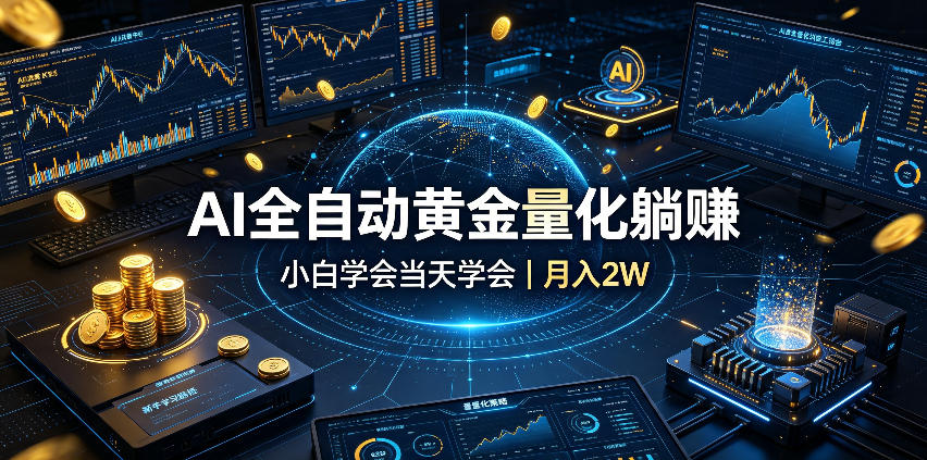 免费资源-AI全自动黄金量化躺賺：小白学会当天学会，月入2W！【揭秘】-知铺资源网