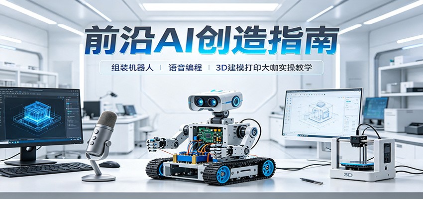 免费资源-前沿AI创造指南:组装机器人、语音编程、3D建模打印大咖实操教学-知铺资源网
