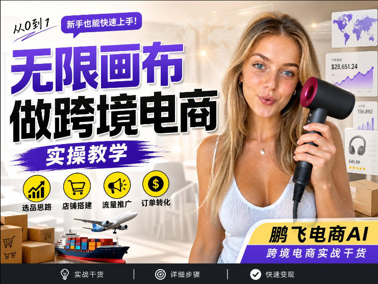 免费资源-【跨境电商必备】AI无线画布制作商品宣传视频，四步搞定，无线画布工作流，操作简单好上手-知铺资源网