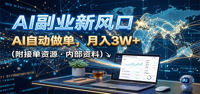 免费资源-AI副业新风口,AI自动做单,月入3W+,附接单资源-知铺资源网