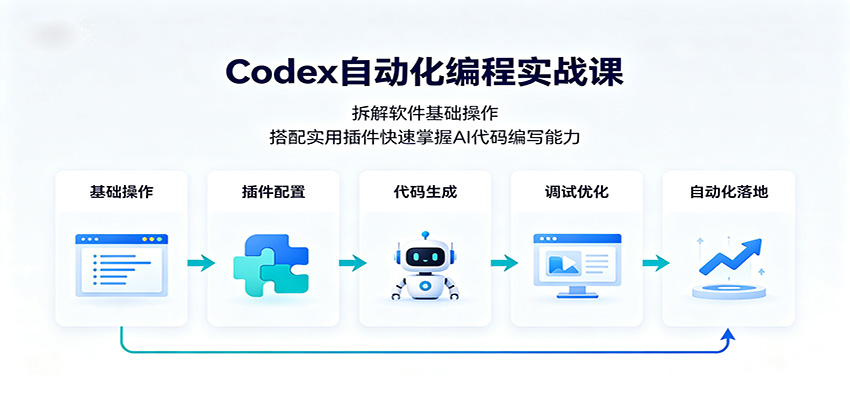 免费资源-Codex自动化编程实战课:拆解软件基础操作,搭配实用插件快速掌握AI代码编写能力-知铺资源网