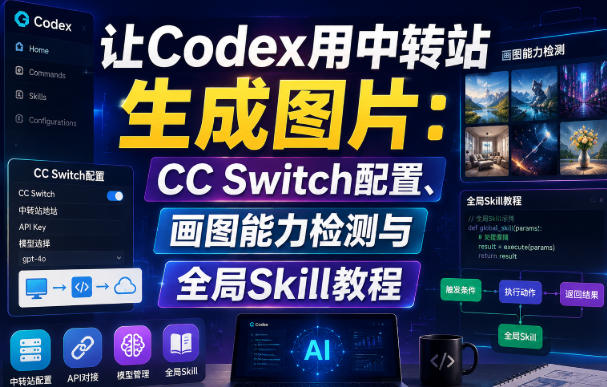 免费资源-让Codex用中转站生成图片:CC Switch配置、画图能力检测与全局Skill教程-知铺资源网