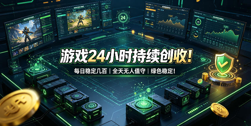 免费资源-游戏24小时持续创收！每日稳定几百，全天无人值守，绿色稳定！【揭秘】-知铺资源网