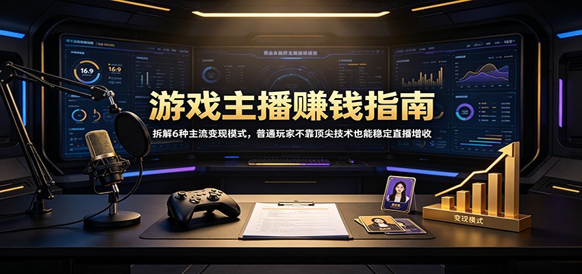 免费资源-游戏主播赚钱指南:拆解6种主流变现模式,普通玩家不靠顶尖技术也能稳定直播增收-知铺资源网