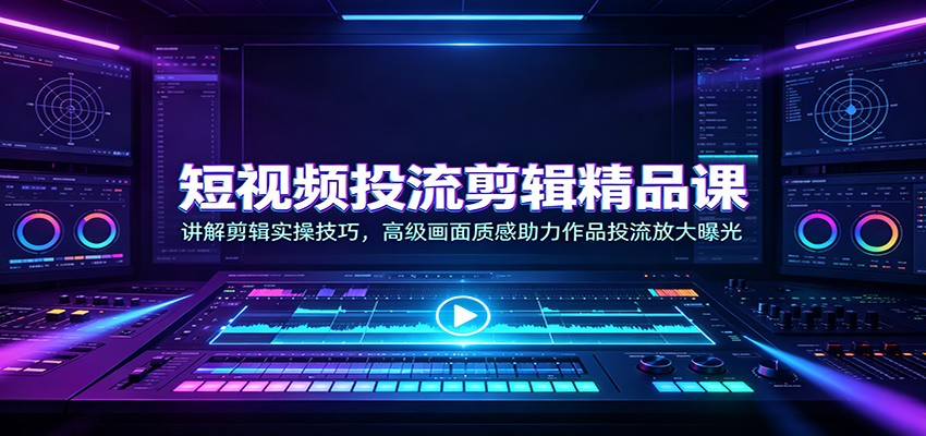 免费资源-短视频投流剪辑精品课:讲解剪辑实操技巧,高级画面质感助力作品投流放大曝光-知铺资源网