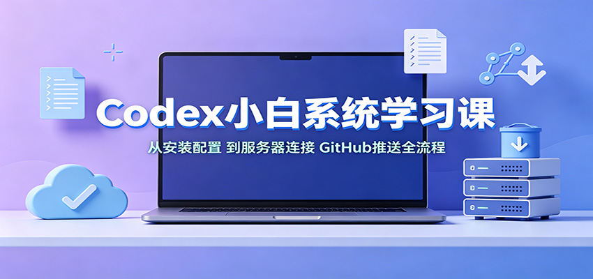 免费资源-Codex小白系统学习课：小从安装配置，到服务器连接、GitHub推送全流程-知铺资源网