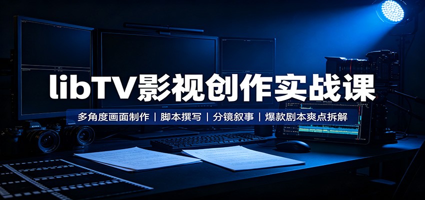 免费资源-libTV影视创作实战课:多角度画面制作,脚本撰写,分镜叙事,爆款剧本爽点拆解-知铺资源网