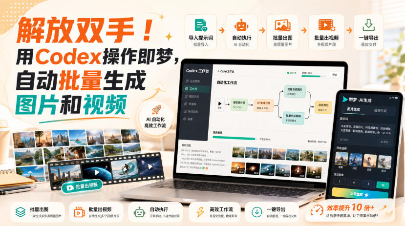免费资源-解放双手!用Codex操作即梦,自动批量生成图片和视频-知铺资源网