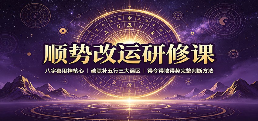 免费资源-顺势改运研修课：八字喜用神核心，破除补五行三大误区，得令得地得势完整判断方法-知铺资源网