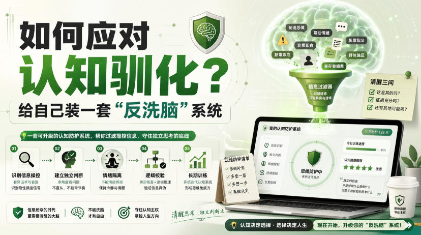 免费资源-付费文章：如何应对认知驯化？给自己装一套“反洗脑”系统-知铺资源网