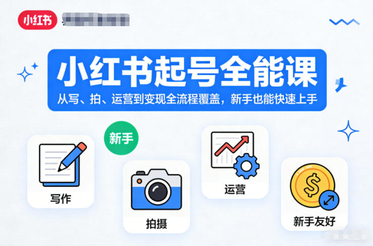 免费资源-小红书起号全能课,从写、拍、运营到变现全流程覆盖,新手也能快速上手(更新)-知铺资源网