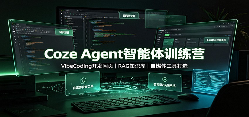 免费资源-Coze Agent智能体训练营:VibeCoding开发网页,RAG知识库,自媒体工具打造-知铺资源网