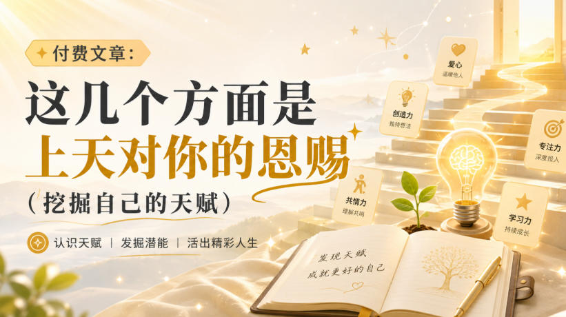 免费资源-付费文章：这几个方面是上天对你的恩赐(挖掘自己的天赋)-知铺资源网