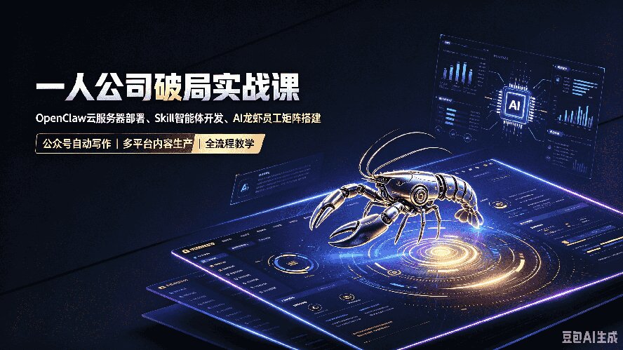 免费资源-一人公司破局实战课｜OpenClaw云服务器部署、Skill智能体开发、AI龙虾员工矩阵搭建，公众号自动写作与多平台内容...-知铺资源网
