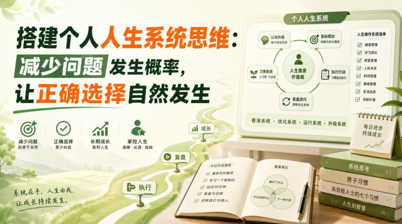 免费资源-付费文章:搭建个人人生系统思维:减少问题发生概率,让正确选择自然发生-知铺资源网