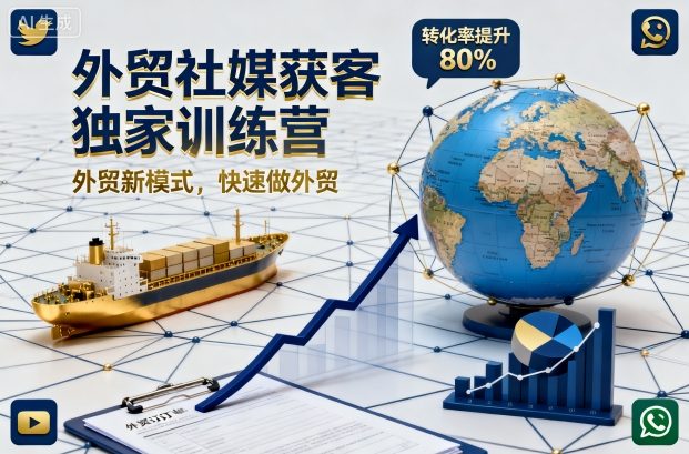 免费资源-外贸社媒获客独家训练营，外贸新模式，快速做外贸(更新26年08月21日)-知铺资源网