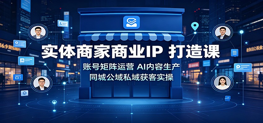 免费资源-实体商家商业IP打造课：账号矩阵运营，AI内容生产，同城公域私域获客实操-知铺资源网
