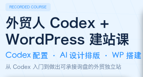 免费资源-大卫·外贸人Codex + WordPress建站课(更新8月)-知铺资源网