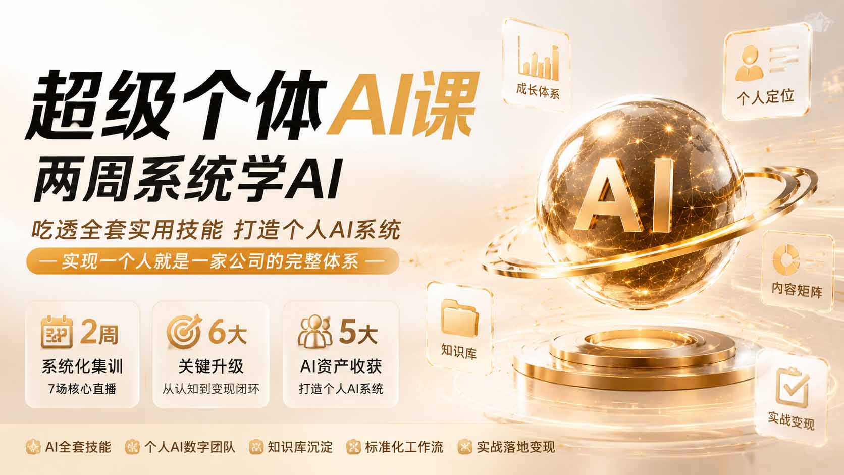 免费资源-超级个体AI课 两周系统学AI;吃透全套实用技能打造个人AI系统,实现一个人就是一家公司的完整体系(更新0823-知铺资源网