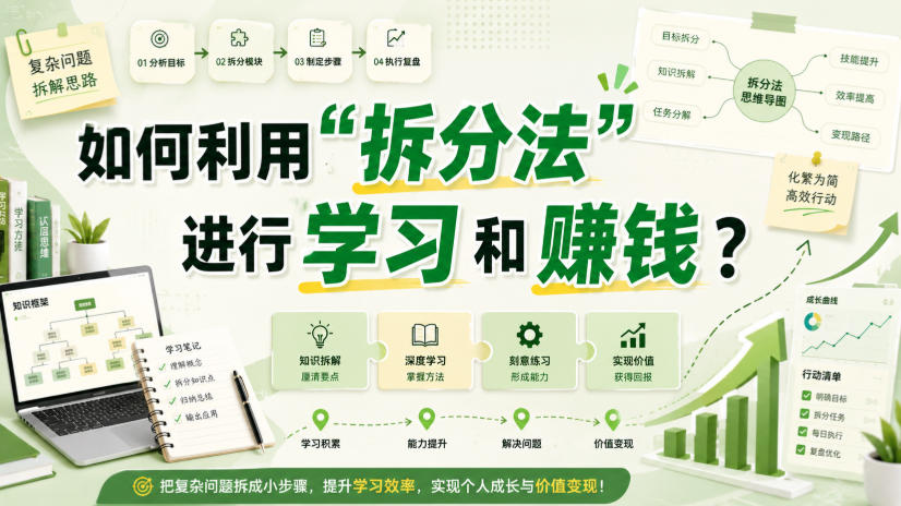 免费资源-付费文章:如何利用“拆分法”进行学习和賺钱?-知铺资源网