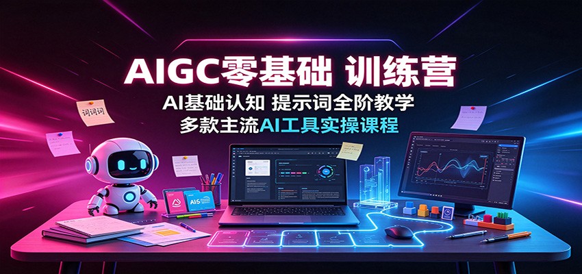 免费资源-AIGC零基础训练营:AI基础认知,提示词全阶教学,多款主流AI工具实操课程-知铺资源网