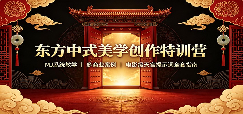 免费资源-东方中式美学创作特训营:MJ系统教学,多商业案例,电影级天宫提示词全套指南-知铺资源网