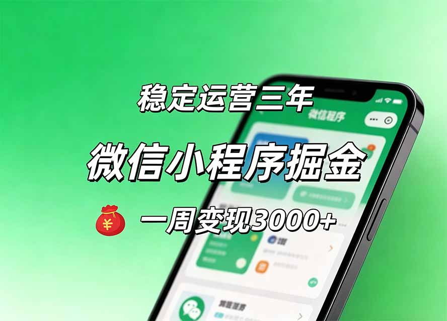 免费资源-月收益稳定1W+的微信小程序,前期积累客户,后期躺平养老,小白轻松上手-知铺资源网