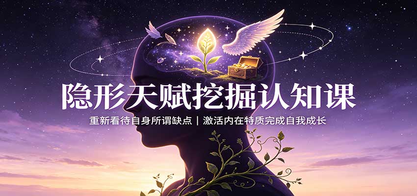 免费资源-隐形天赋挖掘认知课:重新看待自身所谓缺点,激活内在特质完成自我成长-知铺资源网